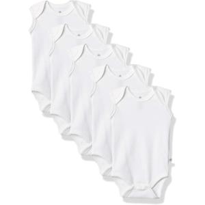 imageHonestBaby Baby Organic Cotton Sleeveless Bodysuit MultiPack 5Pack Bright White 69 Months