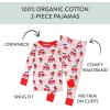 imageHonestBaby 2Piece Pajamas Sleepwear PJs 100 Organic Cotton for Infant Baby and Toddler Boys ampamp Girls UnisexCherry Crush