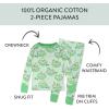 imageHonestBaby 2Piece Pajamas Sleepwear PJs 100 Organic Cotton for Infant Baby and Toddler Boys ampamp Girls UnisexClover Crunch