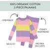 imageHonestBaby 2Piece Pajamas Sleepwear PJs 100 Organic Cotton for Infant Baby and Toddler Boys ampamp Girls UnisexEaster Stripe Pink