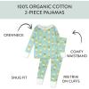 imageHonestBaby 2Piece Pajamas Sleepwear PJs 100 Organic Cotton for Infant Baby and Toddler Boys ampamp Girls UnisexHatch Mint