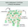 imageHonestBaby 2Piece Pajamas Sleepwear PJs 100 Organic Cotton for Infant Baby and Toddler Boys ampamp Girls UnisexShamrock Sweetness
