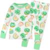 imageHonestBaby 2Piece Pajamas Sleepwear PJs 100 Organic Cotton for Infant Baby and Toddler Boys ampamp Girls UnisexShamrock Sweetness