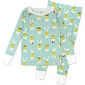 imageHonestBaby 2Piece Pajamas Sleepwear PJs 100 Organic Cotton for Infant Baby and Toddler Boys ampamp Girls UnisexHatch Mint
