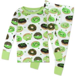 imageHonestBaby 2Piece Pajamas Sleepwear PJs 100 Organic Cotton for Infant Baby and Toddler Boys ampamp Girls UnisexShamrock Sprinkles