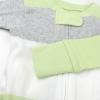 imageHonestBaby NonSlip Footed Pajamas OnePiece Sleeper ZipFront Pjs 100 Organic Cotton for Baby BoysBold Stripe Sage