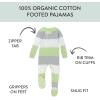 imageHonestBaby NonSlip Footed Pajamas OnePiece Sleeper ZipFront Pjs 100 Organic Cotton for Baby BoysBold Stripe Sage