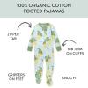 imageHonestBaby NonSlip Footed Pajamas OnePiece Sleeper ZipFront Pjs 100 Organic Cotton for Baby BoysDino Delight