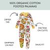 imageHonestBaby NonSlip Footed Pajamas OnePiece Sleeper ZipFront Pjs 100 Organic Cotton for Baby BoysPizza Party
