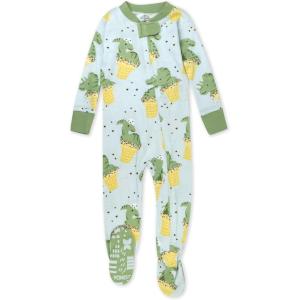 imageHonestBaby NonSlip Footed Pajamas OnePiece Sleeper ZipFront Pjs 100 Organic Cotton for Baby BoysDino Delight