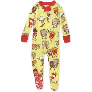 imageHonestBaby NonSlip Footed Pajamas OnePiece Sleeper ZipFront Pjs 100 Organic Cotton for Baby BoysFast Food Frenzy