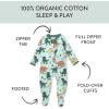imageHonestBaby Celebration Sleep ampamp Play Footed OnePiece Pajama Sleeper 100 Organic CottonDino Mite Athlete Eggs