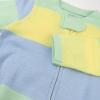 imageHonestBaby Celebration Sleep ampamp Play Footed OnePiece Pajama Sleeper 100 Organic CottonEaster Stripe Blue