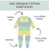 imageHonestBaby Celebration Sleep ampamp Play Footed OnePiece Pajama Sleeper 100 Organic CottonEaster Stripe Blue