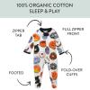 imageHonestBaby Celebration Sleep ampamp Play Footed OnePiece Pajama Sleeper 100 Organic CottonSpooookeey Donuts
