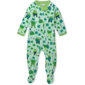 imageHonestBaby Celebration Sleep ampamp Play Footed OnePiece Pajama Sleeper 100 Organic CottonSt Paddys Boy