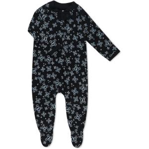 imageHonestBaby Celebration Sleep ampamp Play Footed OnePiece Pajama Sleeper 100 Organic CottonTossed SkullsBlack