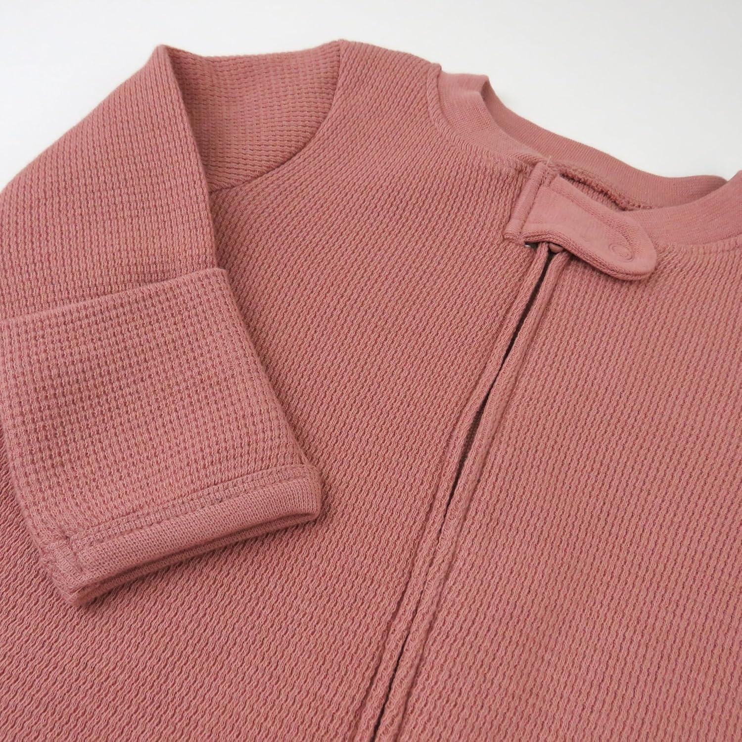 imageHonestBaby Classics Sleep ampamp Play Footed OnePiece Pajama Sleeper 100 Organic CottonAsh Rose