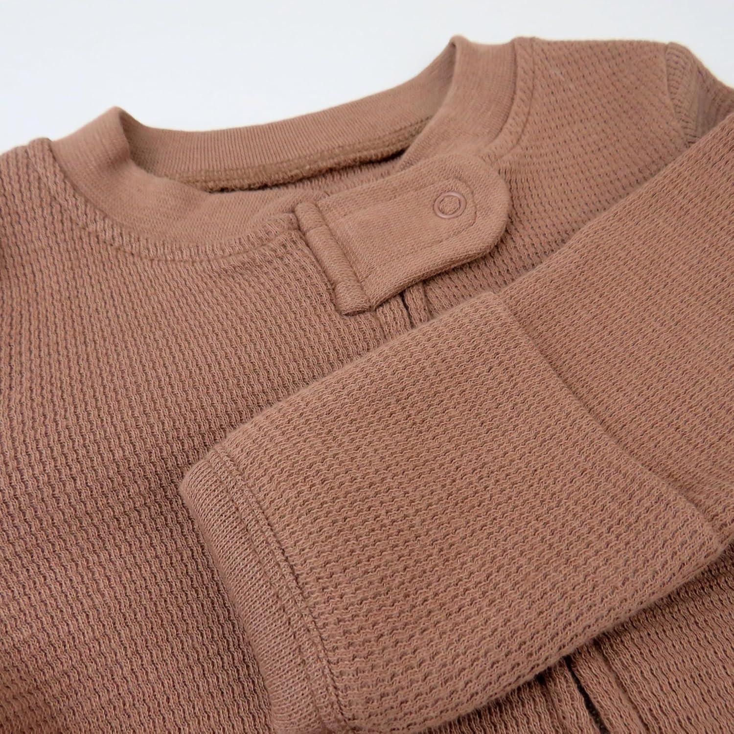 imageHonestBaby Classics Sleep ampamp Play Footed OnePiece Pajama Sleeper 100 Organic CottonBrown