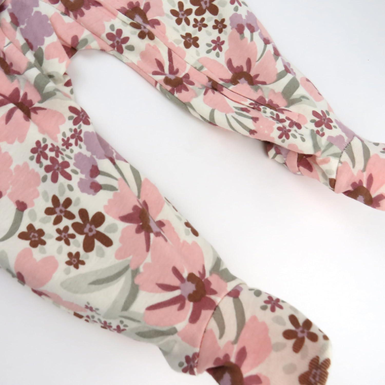 imageHonestBaby Classics Sleep ampamp Play Footed OnePiece Pajama Sleeper 100 Organic CottonPainted Floral Pink