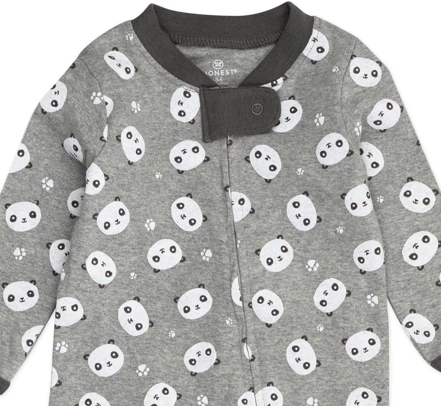 imageHonestBaby Classics Sleep ampamp Play Footed OnePiece Pajama Sleeper 100 Organic CottonPanda