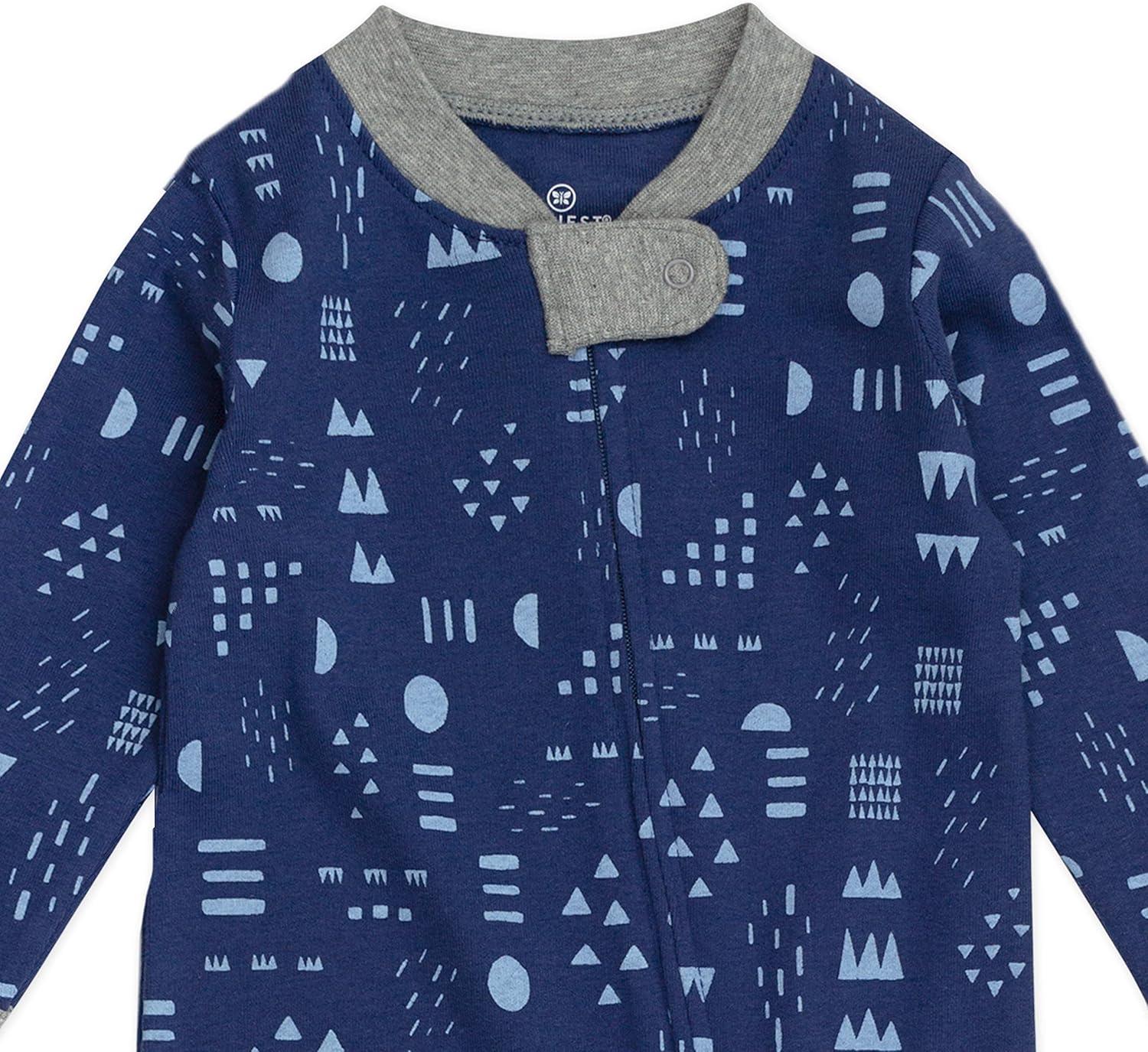 imageHonestBaby Classics Sleep ampamp Play Footed OnePiece Pajama Sleeper 100 Organic CottonPattern Play Dark Navy