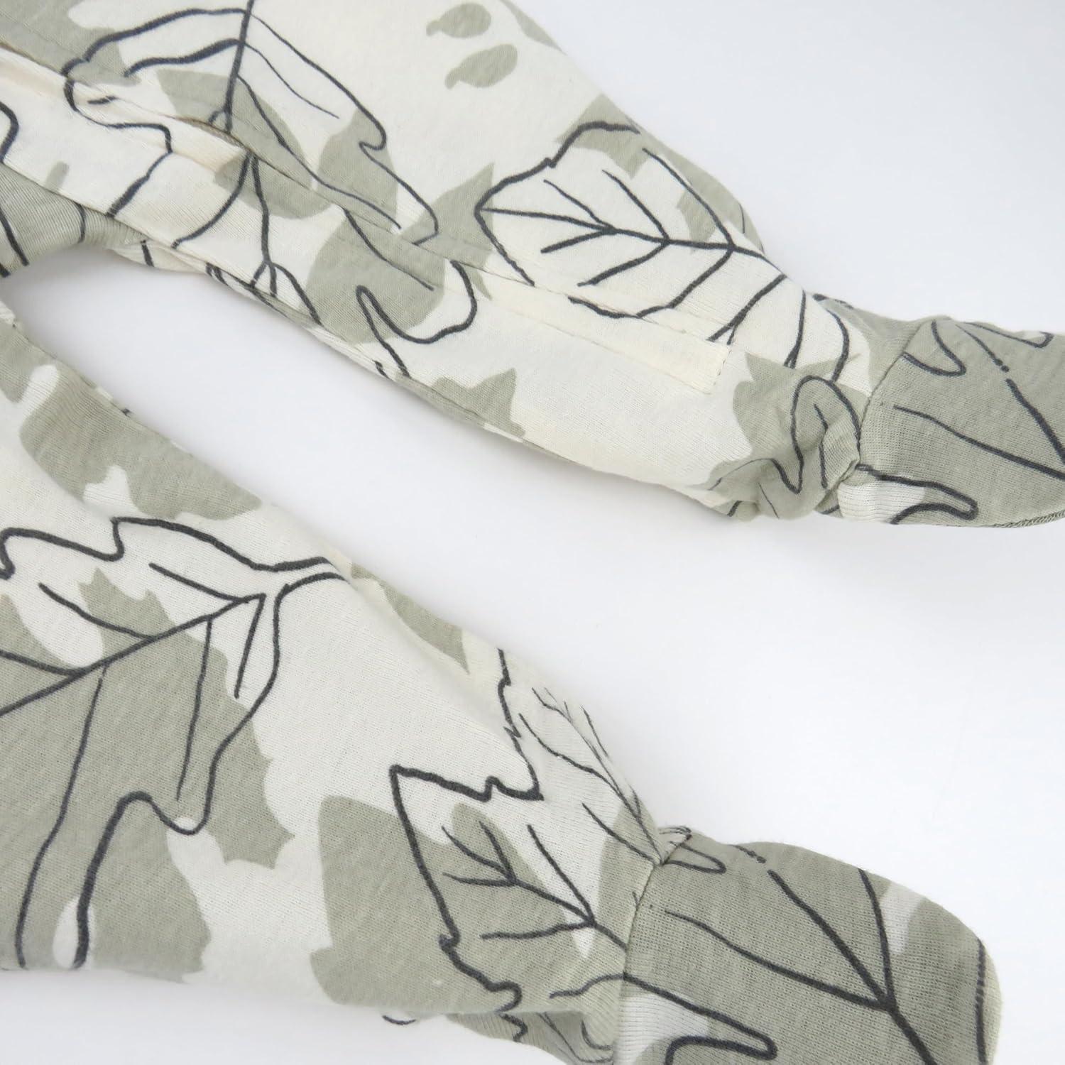 imageHonestBaby Classics Sleep ampamp Play Footed OnePiece Pajama Sleeper 100 Organic CottonPaw Leaves