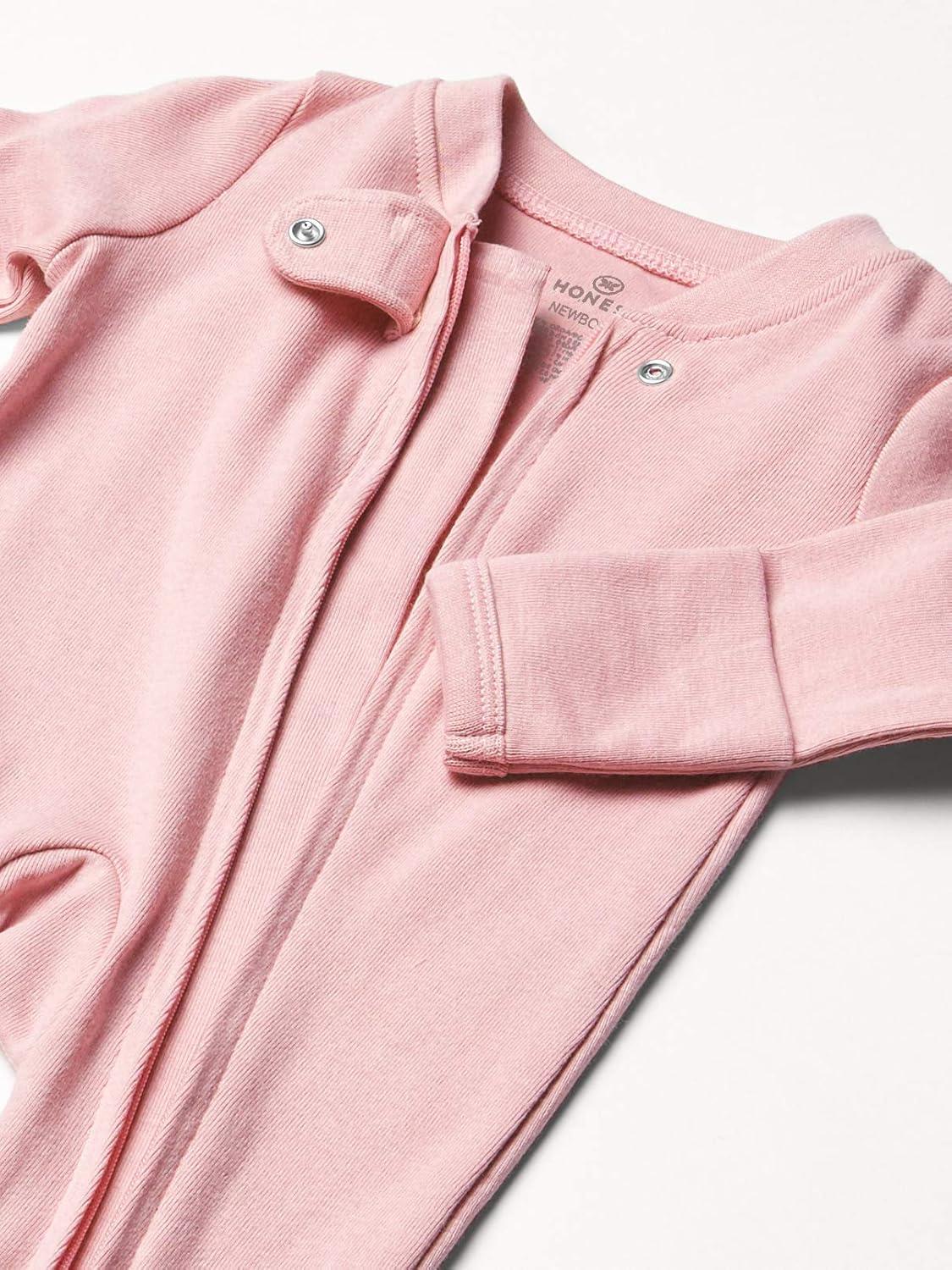 imageHonestBaby Classics Sleep ampamp Play Footed OnePiece Pajama Sleeper 100 Organic CottonPink