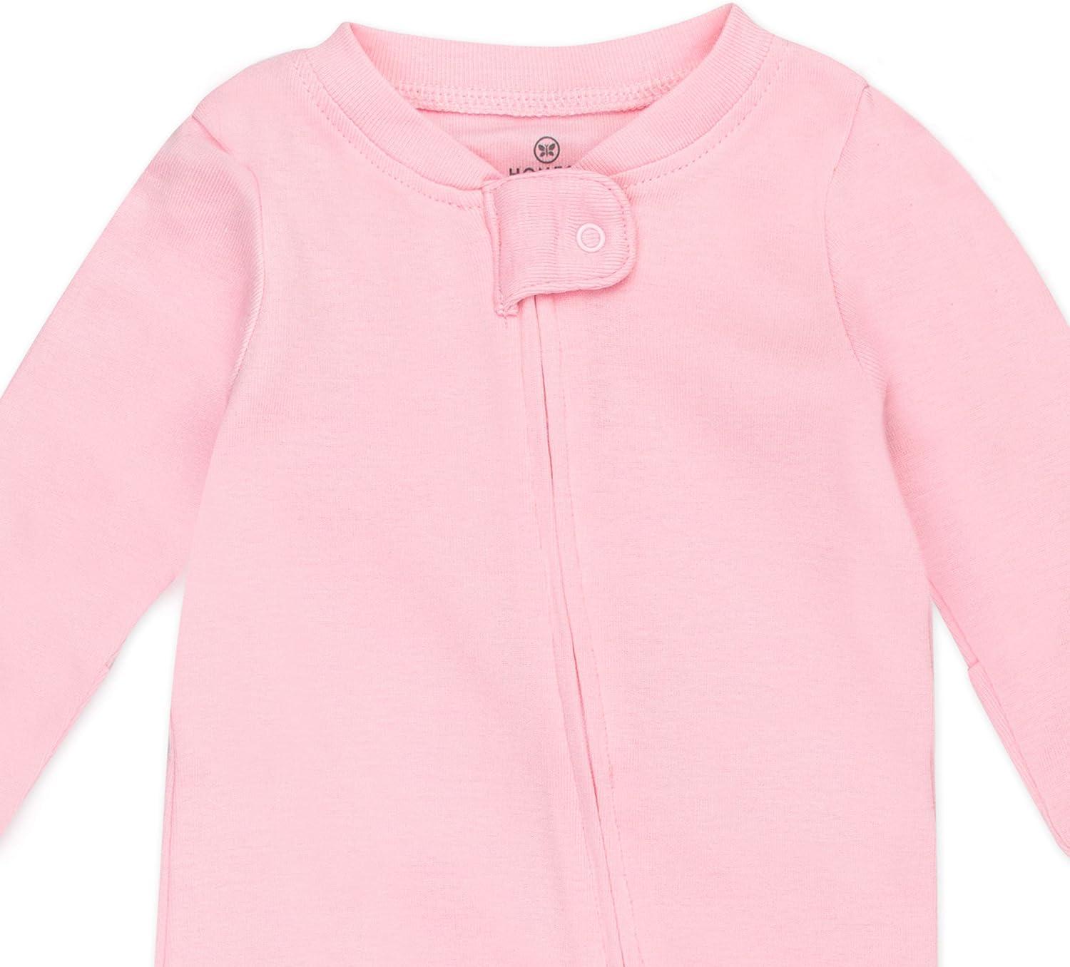 imageHonestBaby Classics Sleep ampamp Play Footed OnePiece Pajama Sleeper 100 Organic CottonPink