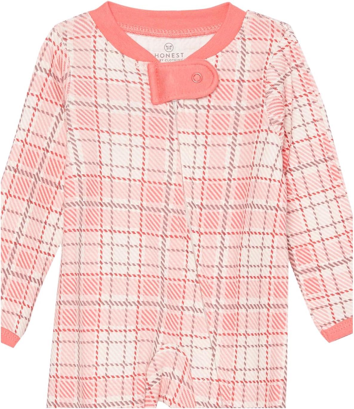 imageHonestBaby Classics Sleep ampamp Play Footed OnePiece Pajama Sleeper 100 Organic CottonRomantic Plaid