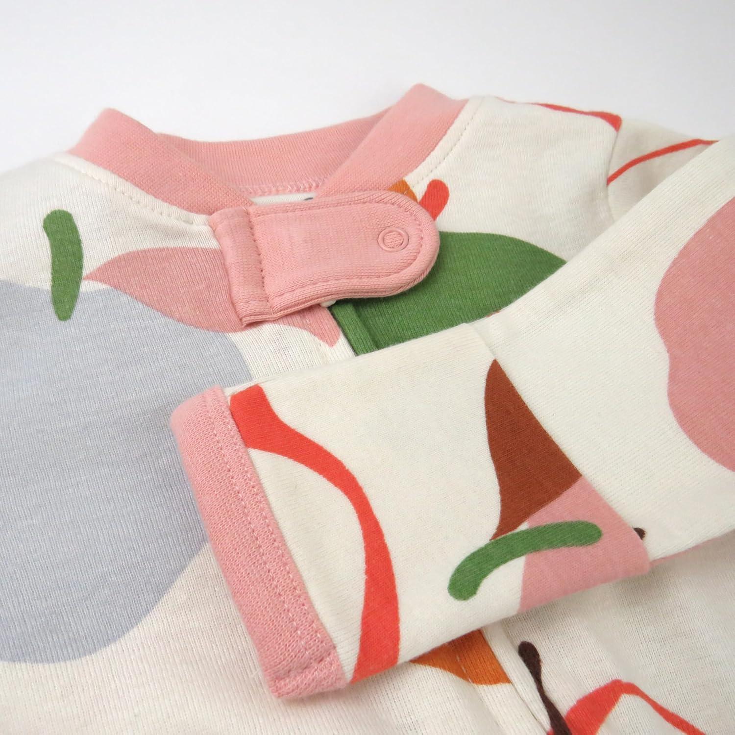 imageHonestBaby Classics Sleep ampamp Play Footed OnePiece Pajama Sleeper 100 Organic CottonSlice O Apple