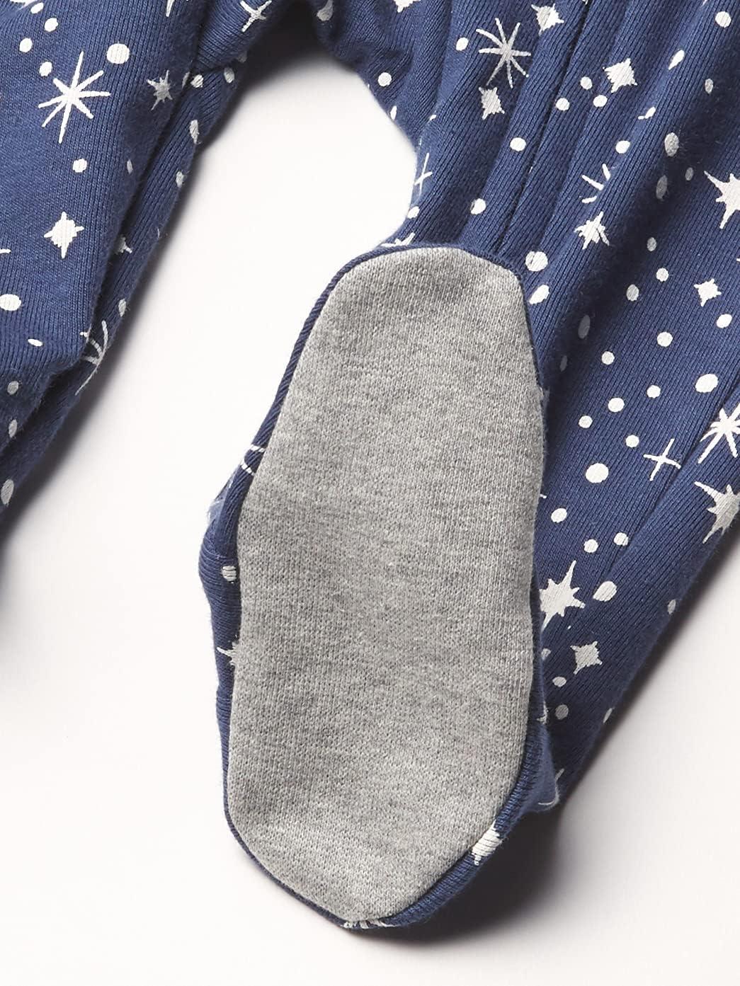 imageHonestBaby Classics Sleep ampamp Play Footed OnePiece Pajama Sleeper 100 Organic CottonTwinkle Star Navy