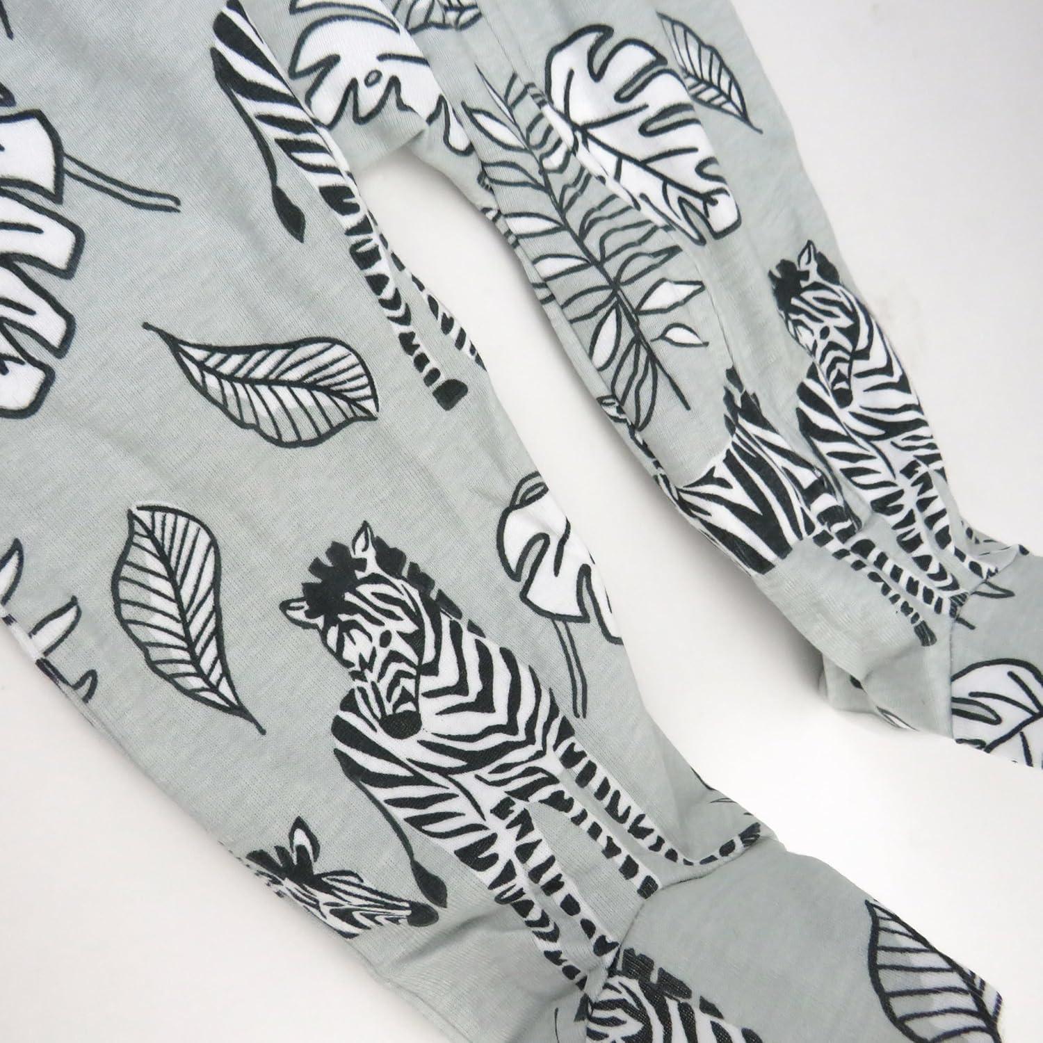 imageHonestBaby Sleep ampamp Play Footed OnePiece Pajama Sleeper 100 Organic Cotton Baby GirlsBaby Zebra Camo