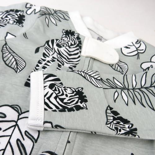 imageHonestBaby Sleep ampamp Play Footed OnePiece Pajama Sleeper 100 Organic Cotton Baby GirlsBaby Zebra Camo