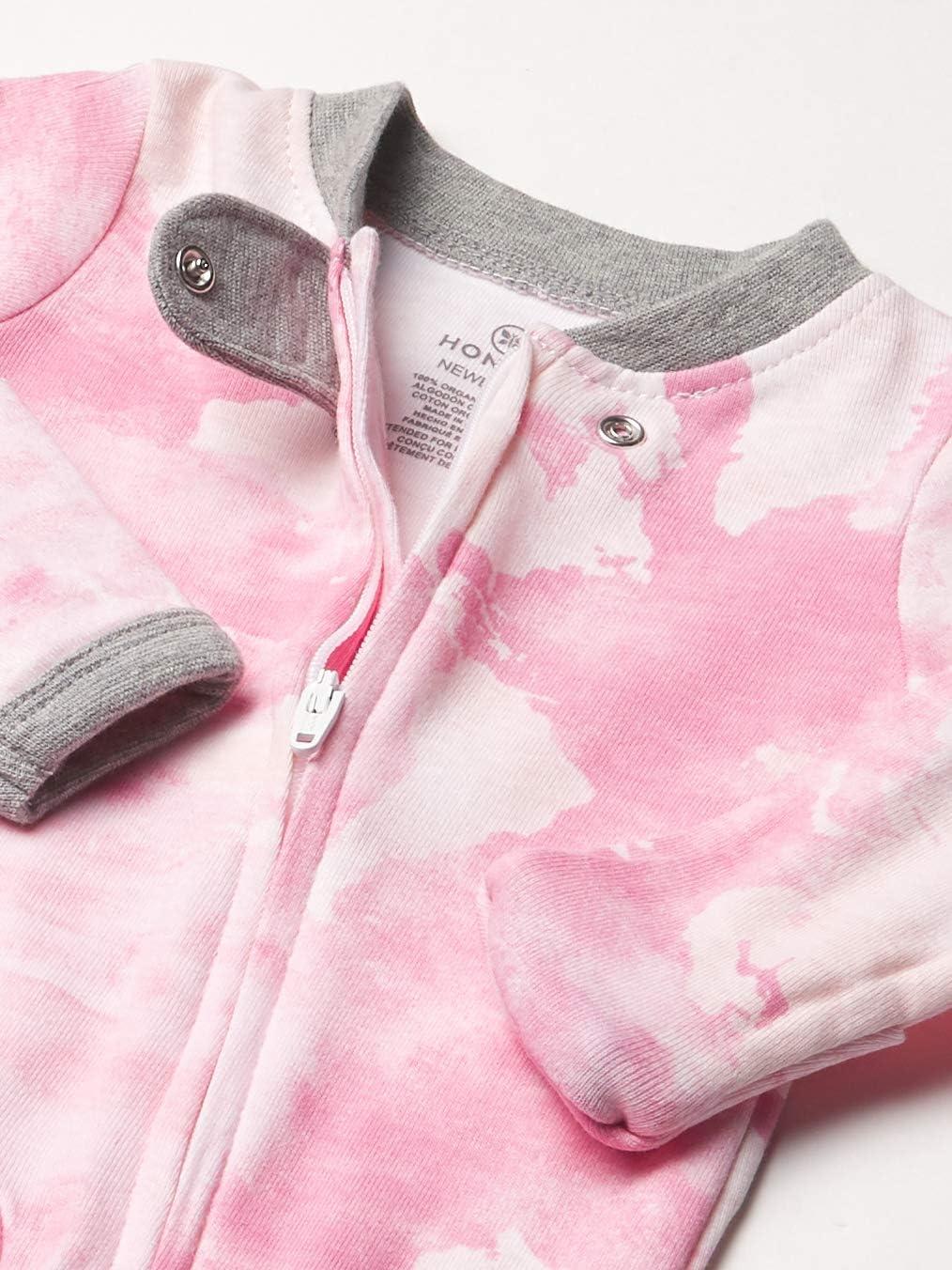 imageHonestBaby Sleep ampamp Play Footed OnePiece Pajama Sleeper 100 Organic Cotton Baby GirlsRose Color World