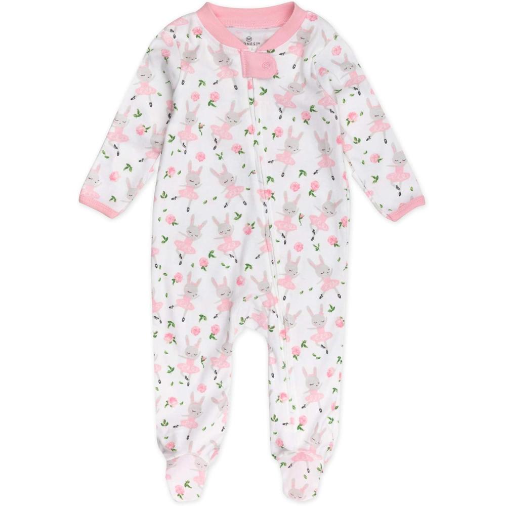 imageHonestBaby Sleep ampamp Play Footed OnePiece Pajama Sleeper 100 Organic Cotton Baby GirlsTutu Cute