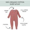 imageHonestBaby Classics Sleep ampamp Play Footed OnePiece Pajama Sleeper 100 Organic CottonAsh Rose