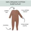 imageHonestBaby Classics Sleep ampamp Play Footed OnePiece Pajama Sleeper 100 Organic CottonBrown