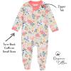 imageHonestBaby Classics Sleep ampamp Play Footed OnePiece Pajama Sleeper 100 Organic CottonFlower Power