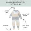 imageHonestBaby Classics Sleep ampamp Play Footed OnePiece Pajama Sleeper 100 Organic CottonJumbo Stripe Natural