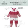 imageHonestBaby Sleep ampamp Play Footed OnePiece Pajama Sleeper 100 Organic Cotton Baby GirlsJumbo Stripe Pink Rose