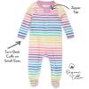 imageHonestBaby Sleep ampamp Play Footed OnePiece Pajama Sleeper 100 Organic Cotton Baby GirlsRainbow Stripe