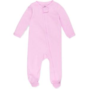 imageHonestBaby Classics Sleep ampamp Play Footed OnePiece Pajama Sleeper 100 Organic CottonLilac