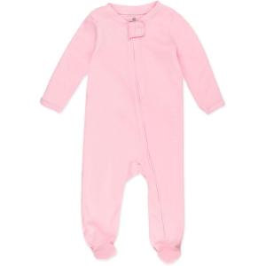 imageHonestBaby Classics Sleep ampamp Play Footed OnePiece Pajama Sleeper 100 Organic CottonPink