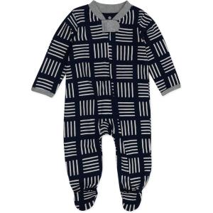 imageHonestBaby Classics Sleep ampamp Play Footed OnePiece Pajama Sleeper 100 Organic CottonSketchy Square