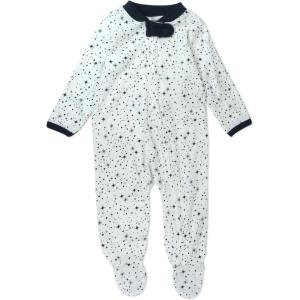 imageHonestBaby Classics Sleep ampamp Play Footed OnePiece Pajama Sleeper 100 Organic CottonTwinkle Star White Navy