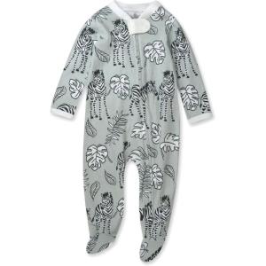 imageHonestBaby Sleep ampamp Play Footed OnePiece Pajama Sleeper 100 Organic Cotton Baby GirlsBaby Zebra Camo