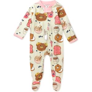 imageHonestBaby Sleep ampamp Play Footed OnePiece Pajama Sleeper 100 Organic Cotton Baby GirlsBeary Breakfast