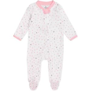 imageHonestBaby Sleep ampamp Play Footed OnePiece Pajama Sleeper 100 Organic Cotton Baby GirlsLove Dot