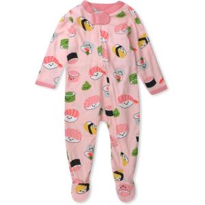 imageHonestBaby Sleep ampamp Play Footed OnePiece Pajama Sleeper 100 Organic Cotton Baby GirlsSushi